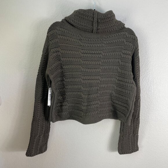 NEW Alice + Olivia Base Womens Small 100% Wool Cable Knit Turtleneck Sweater - Picture 11 of 11